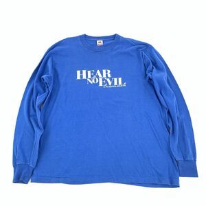 Vintage 1993 Hear No Evil Long Sleeve Horror Movie Promo T-Shirt XL Adult Blue